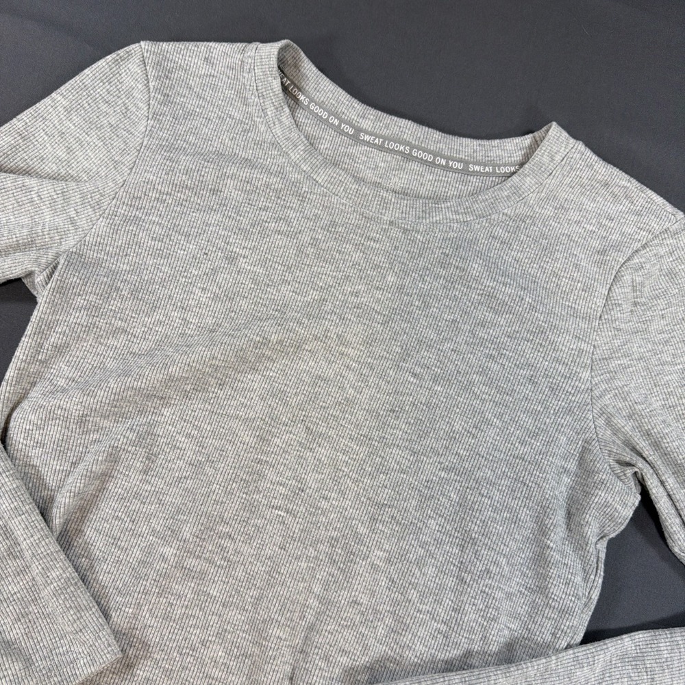 OFFLINE by Aerie grey ribbed long-sleeve top XS